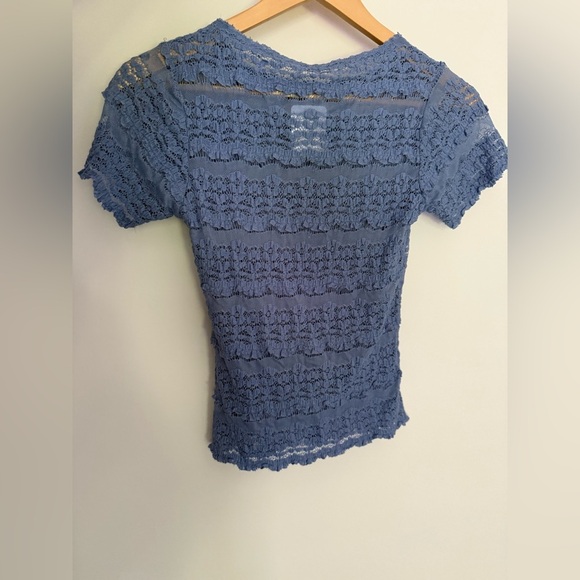 Intimately Angelina Lace Tee NWOT allure blue - Picture 3 of 7